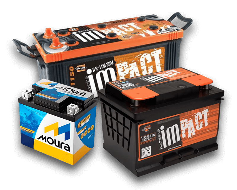 baterias para carro, moto e caminhão